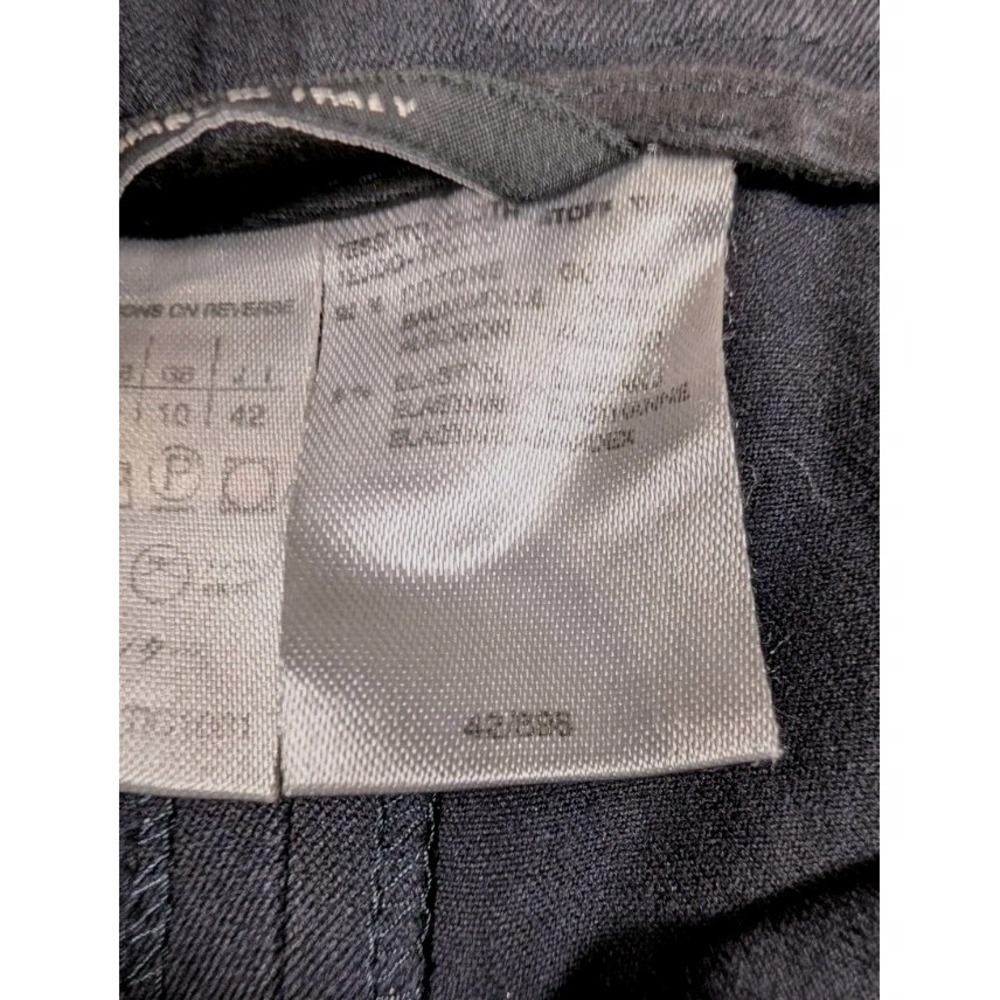 Weekend MaxMara Twill Knit Wide Leg Trousers Women Size 8 Flat Front Black - Picture 10 of 11